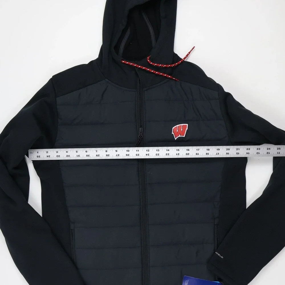 Columbia CLG Out-Shield Hybrid Hoodie Wisconsin Badgers Black M NEW MSRP 120
